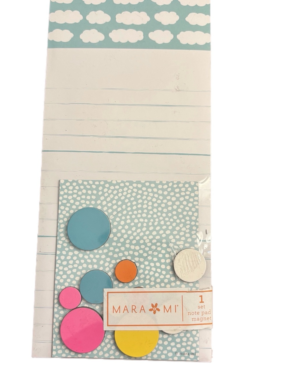 Colorful Round Magnet Note Pad - Blue, Pink, Yellow, Orange, White